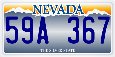 NV license plate 59A367