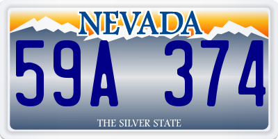 NV license plate 59A374