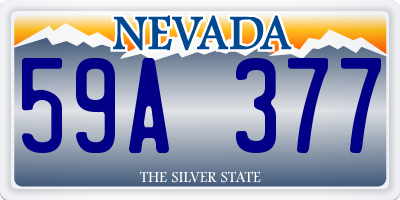 NV license plate 59A377