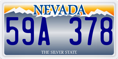 NV license plate 59A378