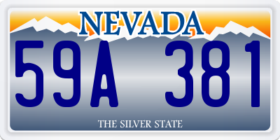 NV license plate 59A381