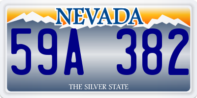NV license plate 59A382