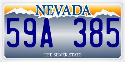 NV license plate 59A385