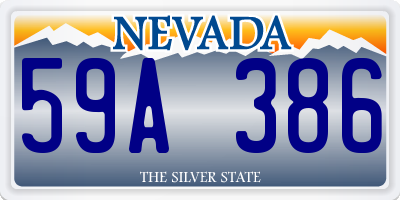NV license plate 59A386