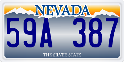 NV license plate 59A387