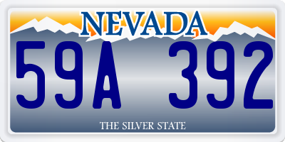 NV license plate 59A392