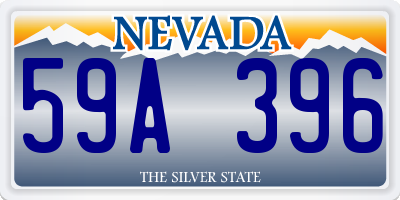 NV license plate 59A396