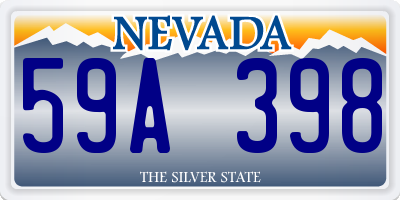 NV license plate 59A398