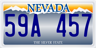 NV license plate 59A457