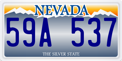 NV license plate 59A537