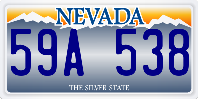 NV license plate 59A538