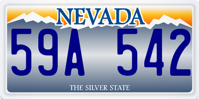 NV license plate 59A542