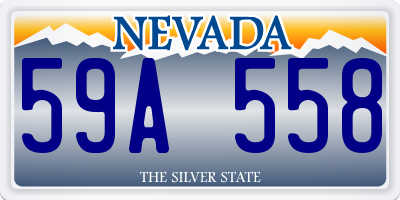 NV license plate 59A558