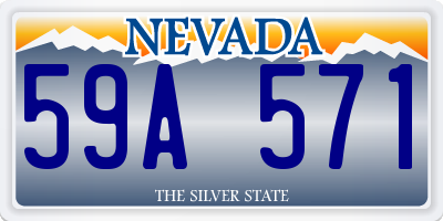 NV license plate 59A571