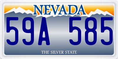 NV license plate 59A585