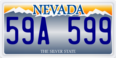 NV license plate 59A599