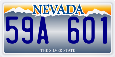 NV license plate 59A601