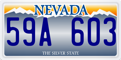 NV license plate 59A603