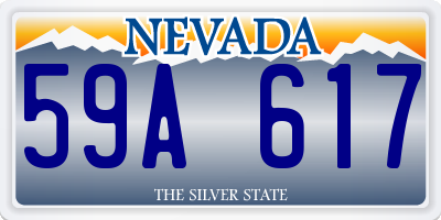 NV license plate 59A617