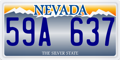 NV license plate 59A637