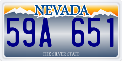 NV license plate 59A651