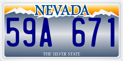 NV license plate 59A671