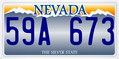 NV license plate 59A673