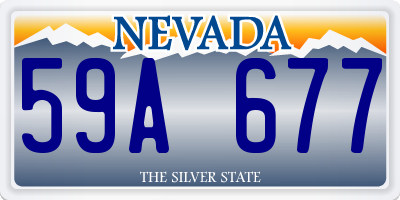 NV license plate 59A677