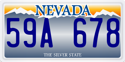 NV license plate 59A678