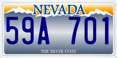NV license plate 59A701