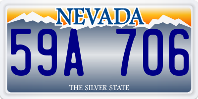NV license plate 59A706