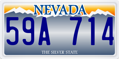 NV license plate 59A714