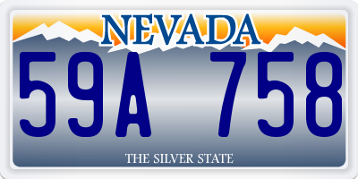 NV license plate 59A758