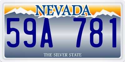 NV license plate 59A781