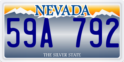 NV license plate 59A792