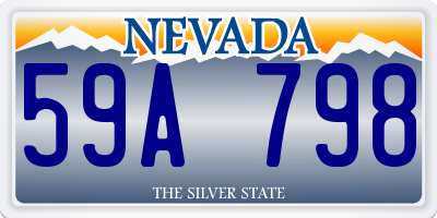 NV license plate 59A798