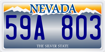 NV license plate 59A803