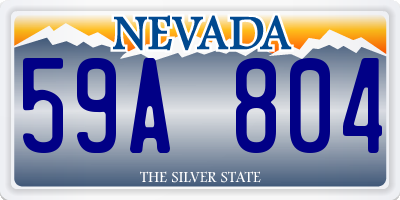 NV license plate 59A804