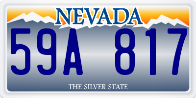 NV license plate 59A817