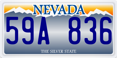 NV license plate 59A836