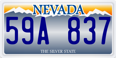 NV license plate 59A837