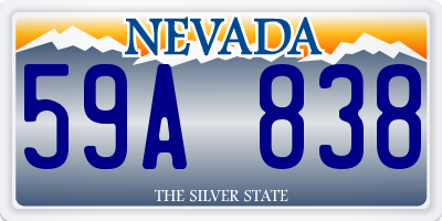 NV license plate 59A838