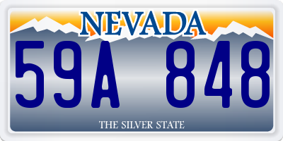 NV license plate 59A848