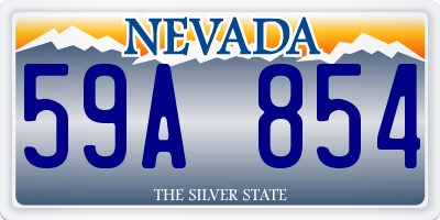 NV license plate 59A854
