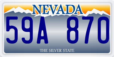 NV license plate 59A870