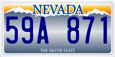 NV license plate 59A871