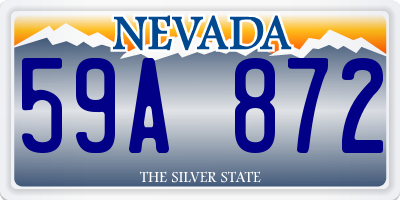 NV license plate 59A872