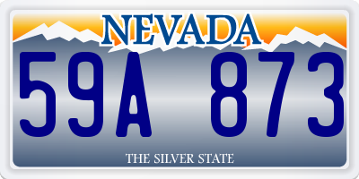 NV license plate 59A873