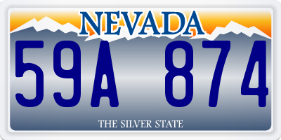 NV license plate 59A874