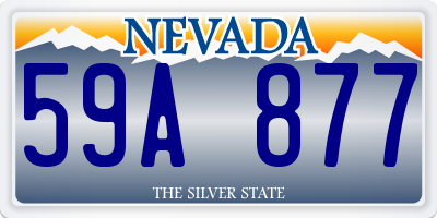 NV license plate 59A877